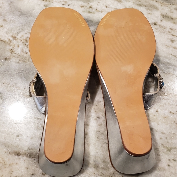 Yellow Box Silver/Faux Turquoise/Crystal Sandals - Picture 4 of 6